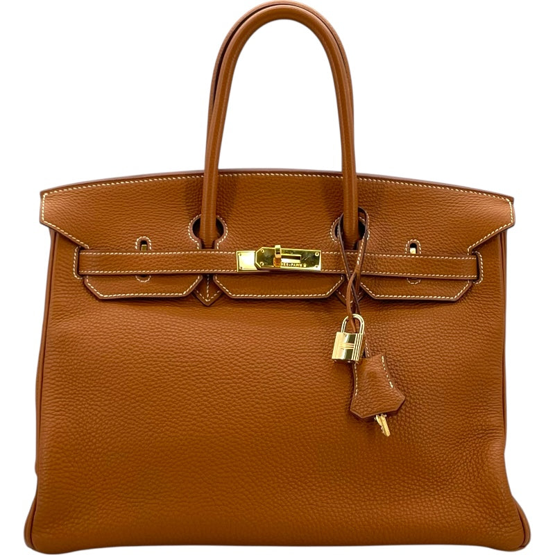 エルメス HERMES バーキン35 □H刻 ゴールド GD金具 トゴ レディース ハンドバッグ