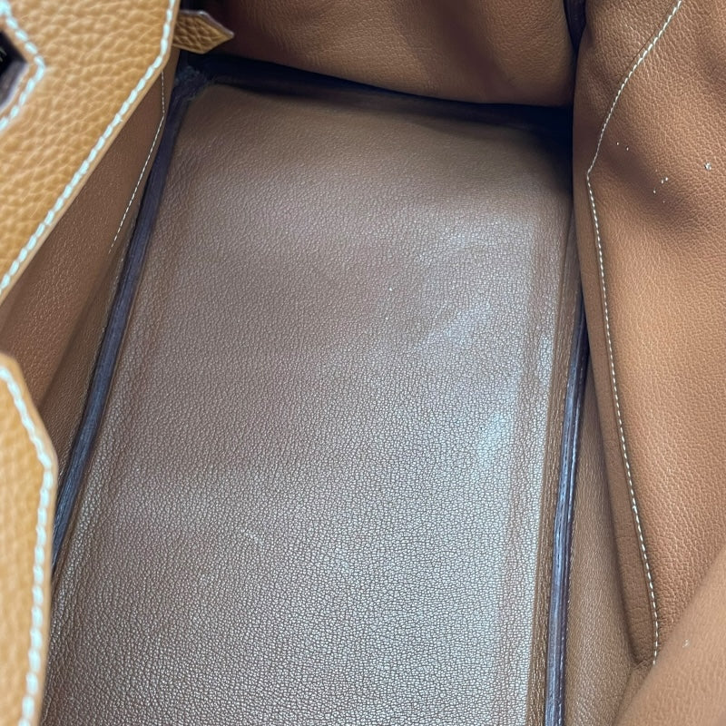 エルメス HERMES バーキン35 □H刻 ゴールド GD金具 トゴ レディース ハンドバッグ