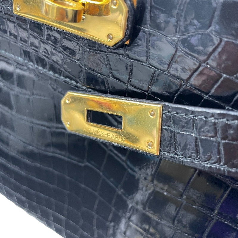 エルメス HERMES ケリー32 外縫い 〇N刻印 ブラック GD金具 ポロサス レディース ショルダーバッグ