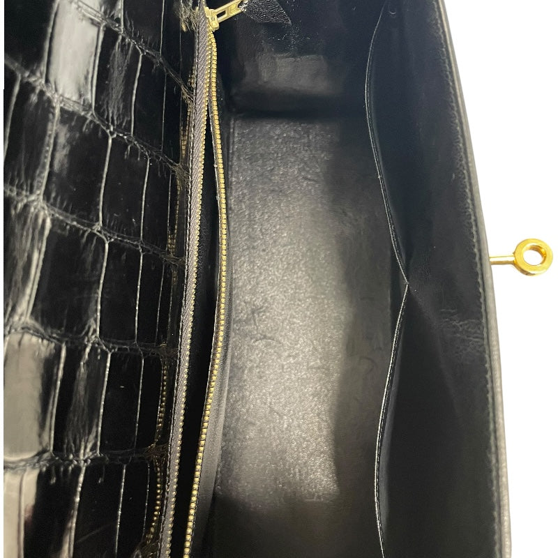 エルメス HERMES ケリー32 外縫い 〇N刻印 ブラック GD金具 ポロサス レディース ショルダーバッグ