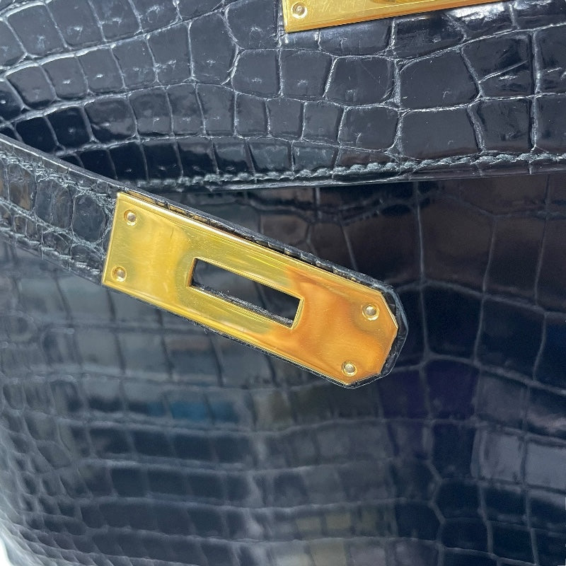 エルメス HERMES ケリー32 外縫い 〇N刻印 ブラック GD金具 ポロサス レディース ショルダーバッグ