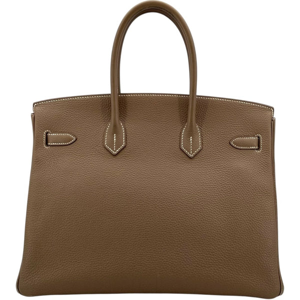 エルメス HERMES バーキン35 D刻 エトゥープ SV金具 トゴ レディース ハンドバッグ