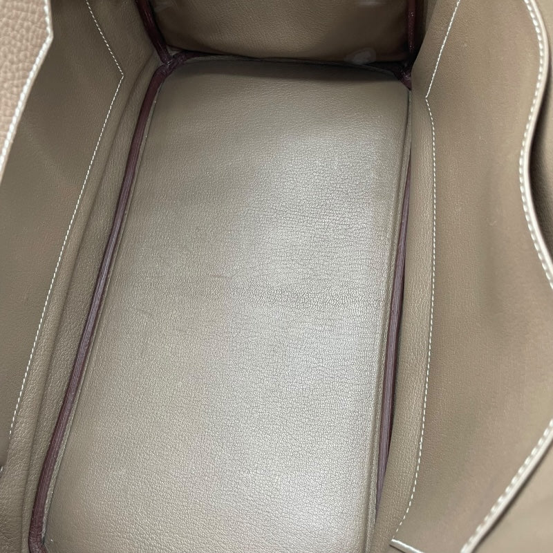 エルメス HERMES バーキン35 D刻 エトゥープ SV金具 トゴ レディース ハンドバッグ