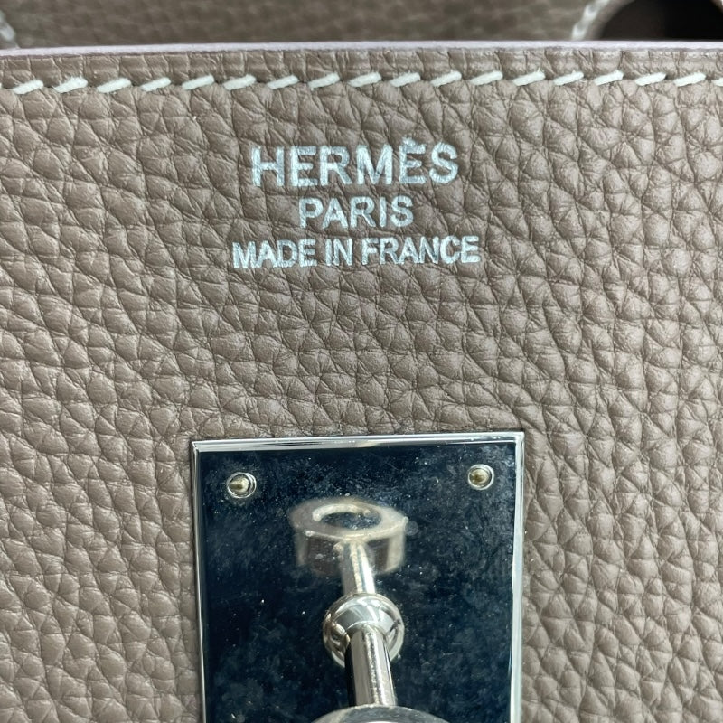 エルメス HERMES バーキン35 D刻 エトゥープ SV金具 トゴ レディース ハンドバッグ