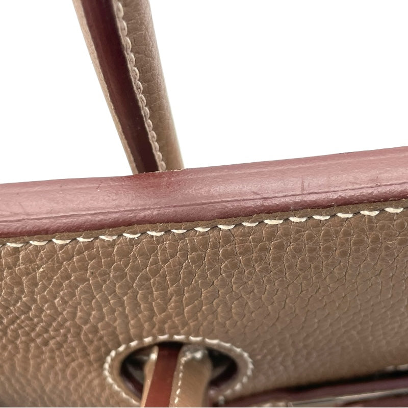 エルメス HERMES バーキン35 D刻 エトゥープ SV金具 トゴ レディース ハンドバッグ