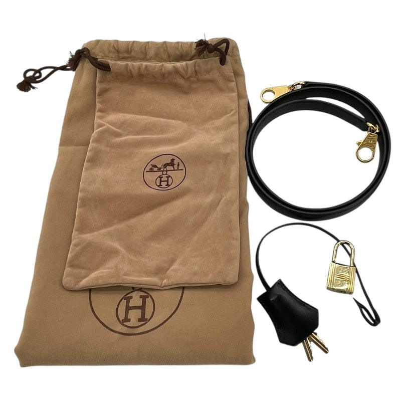 エルメス HERMES ケリー32 内縫い □A刻 ブラック GD金具 ボックスカーフ レディース ショルダーバッグ