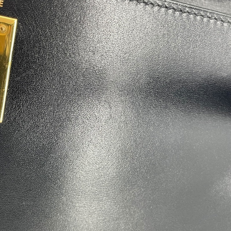 エルメス HERMES ケリー32 内縫い □A刻 ブラック GD金具 ボックスカーフ レディース ショルダーバッグ