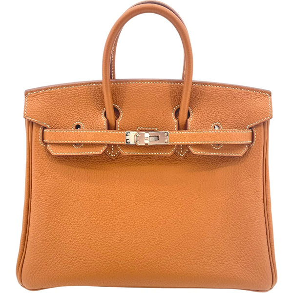 エルメス HERMES バーキン25 Y刻印 ゴールド SV金具 トゴ レディース ハンドバッグ