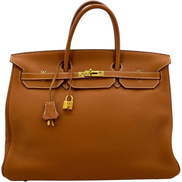 エルメス HERMES バーキン40 □M刻 ゴールド GD金具 トゴ レディース ハンドバッグ