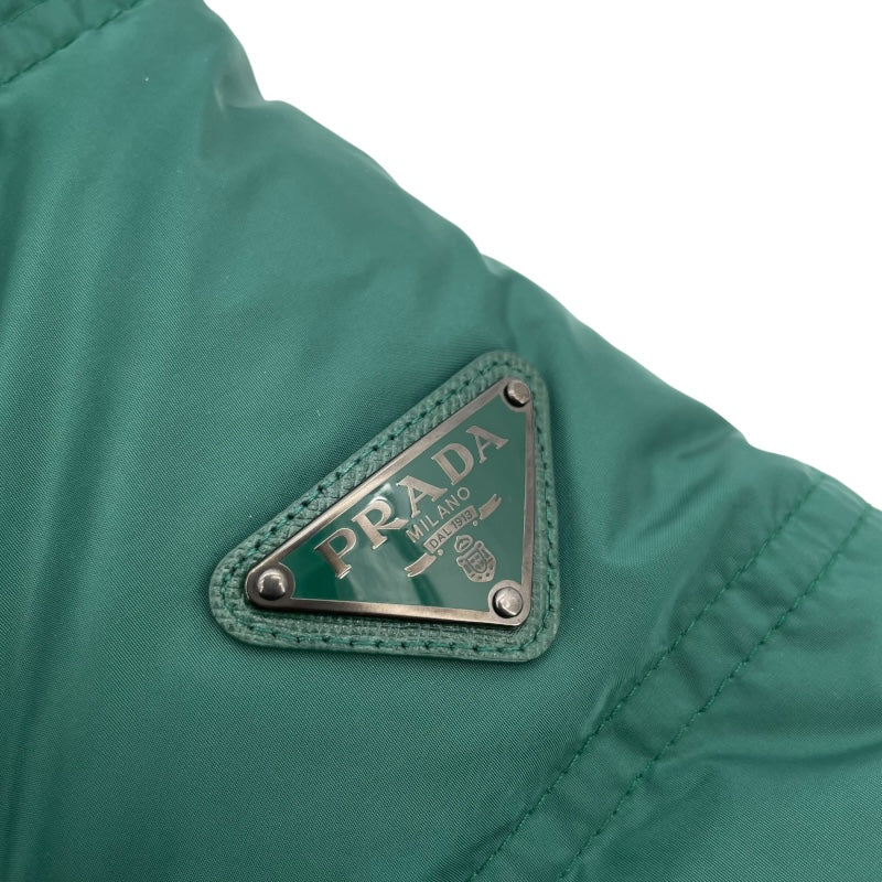 プラダ PRADA トライアングルロゴダウンジャケット SGH573 グリーン ナイロン メンズ ダウンジャケット