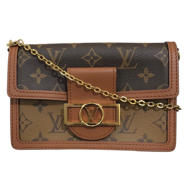 ルイ・ヴィトン LOUIS VUITTON ポルトフォイユ・ドーフィーヌ M68746 ブラウン　ゴールド金具 モノグラム・リバース レディース ショルダーバッグ