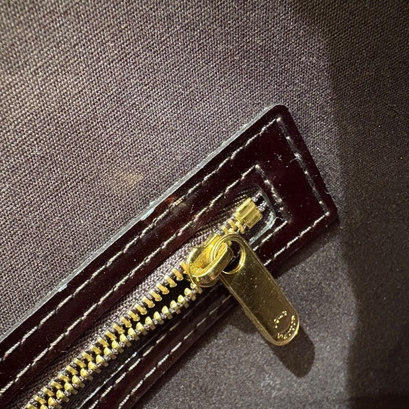 ルイ・ヴィトン LOUIS VUITTON アヴァロンMM M91567 アマラント/ゴールド金具 パテントレザー レディース トートバッグ
