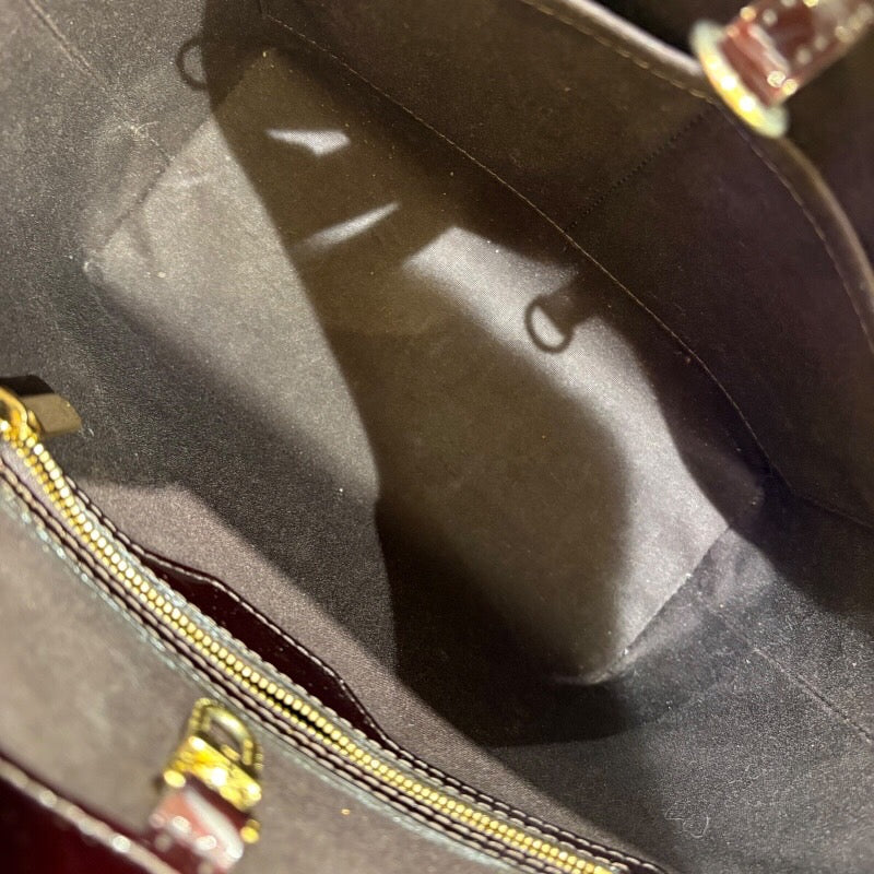 ルイ・ヴィトン LOUIS VUITTON アヴァロンMM M91567 アマラント/ゴールド金具 パテントレザー レディース トートバッグ