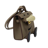 エルメス HERMES ケリードールチャーム U刻 エトゥープ×ナタ×ブラック ゴールド金具 タデラクト ユニセックス バッグチャーム