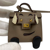 エルメス HERMES ケリードールチャーム U刻 エトゥープ×ナタ×ブラック ゴールド金具 タデラクト ユニセックス バッグチャーム