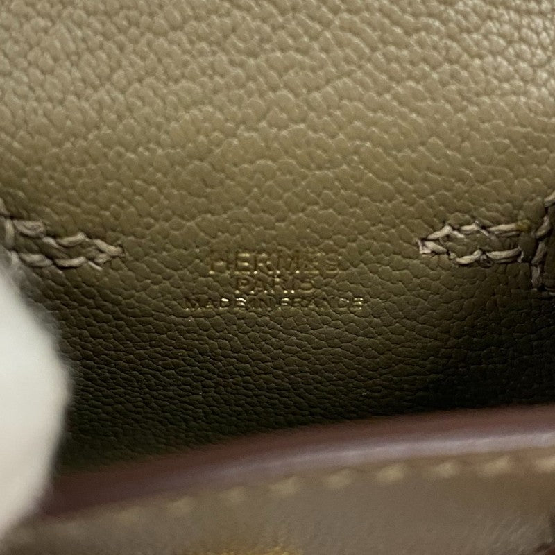 エルメス HERMES ケリードールチャーム U刻 エトゥープ×ナタ×ブラック ゴールド金具 タデラクト ユニセックス バッグチャーム