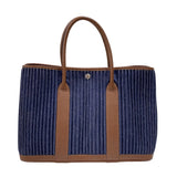 エルメス HERMES ガーデンパーティPM □L刻 ブルーインディゴ×マロン トワルデニムカヌレ ユニセックス トートバッグ