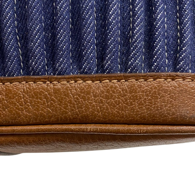 エルメス HERMES ガーデンパーティPM □L刻 ブルーインディゴ×マロン トワルデニムカヌレ ユニセックス トートバッグ