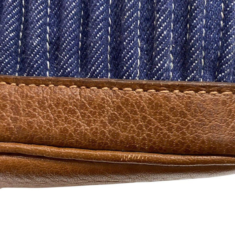 エルメス HERMES ガーデンパーティPM □L刻 ブルーインディゴ×マロン トワルデニムカヌレ ユニセックス トートバッグ