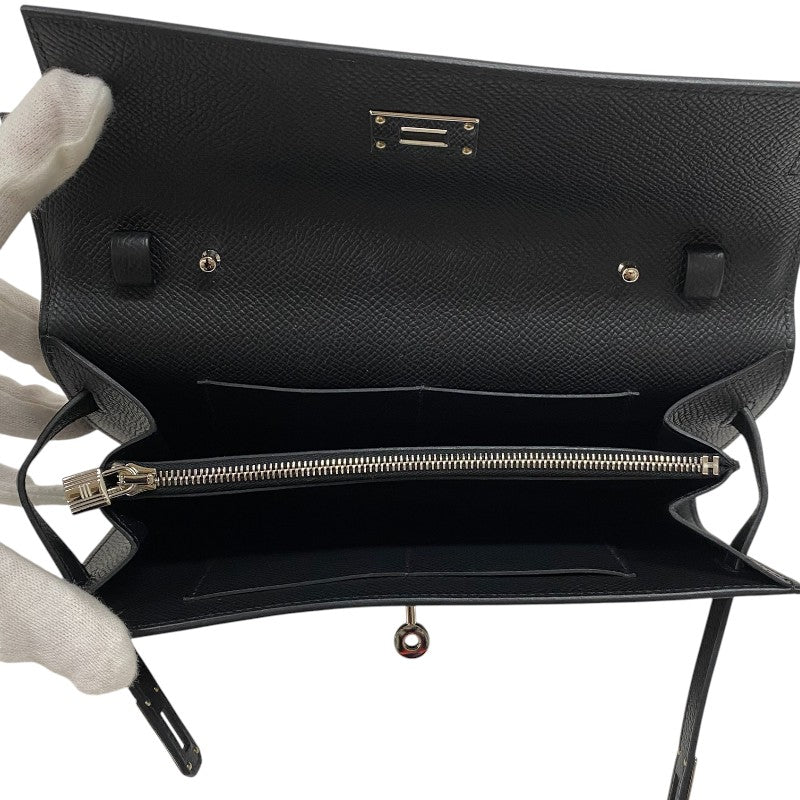 エルメス HERMES ケリートゥーゴー W刻 ブラック シルバー金具 エプソン レディース ショルダーバッグ クラッチバッグ