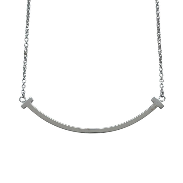 ティファニー TIFFANY＆CO Tスマイルネックレススモール ホワイトゴールド Au750 ジュエリー