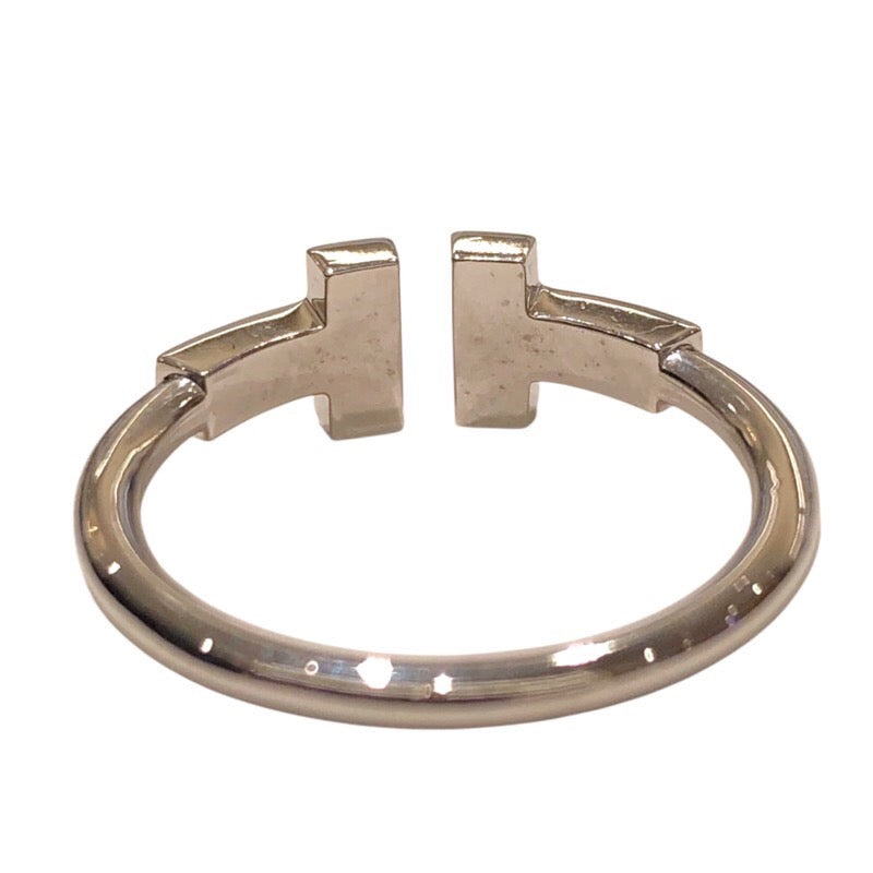 極美品 ティファニー ワイヤーTリング ホワイトゴールド 8号 Au750 極美品 ティファニー ワイヤーTリング ホワイトゴールド 8号