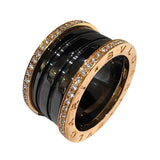 ブルガリ BVLGARI ビーゼロワンリング4バンド（M） ピンクゴールド/ブラック 750PG ジュエリー
