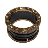 ブルガリ BVLGARI ビーゼロワンリング4バンド（M） ピンクゴールド/ブラック 750PG ジュエリー