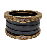 ブルガリ BVLGARI ビーゼロワンリング4バンド（M） ピンクゴールド/ブラック 750PG ジュエリー