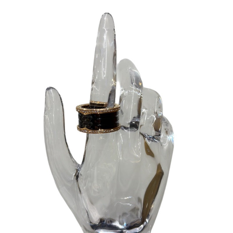 ブルガリ BVLGARI ビーゼロワンリング4バンド（M） ピンクゴールド/ブラック 750PG ジュエリー