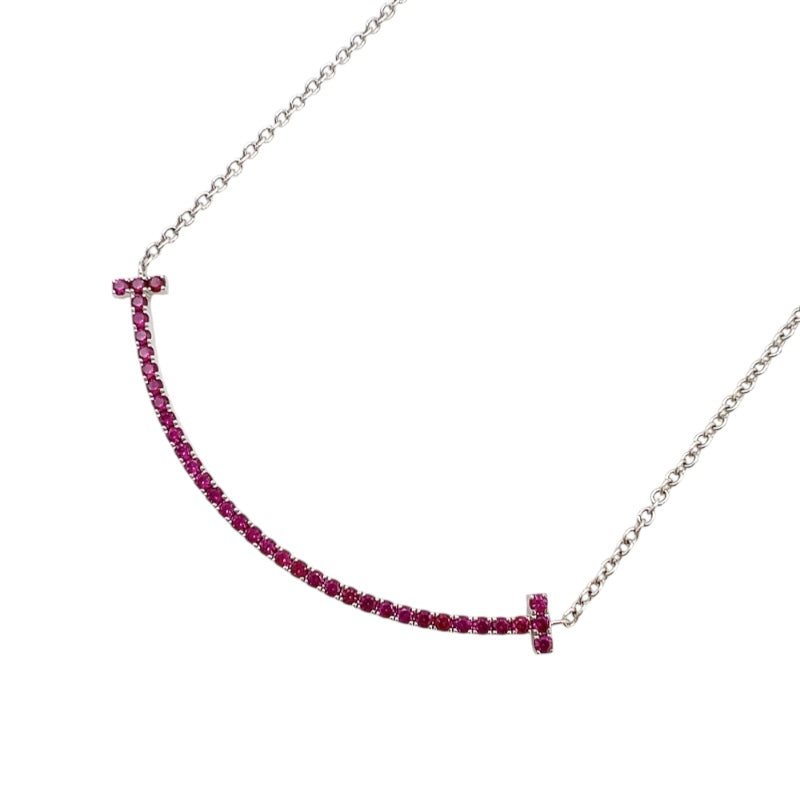 ティファニー TIFFANY＆CO Tスマイルネックレススモール ホワイトゴールド 750 ジュエリー