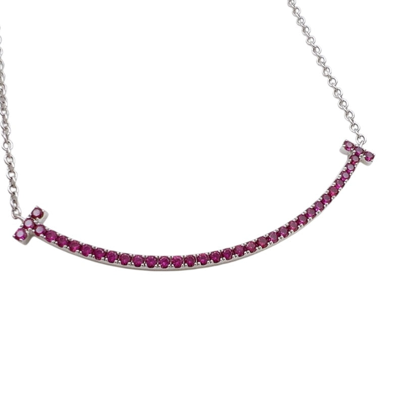 ティファニー TIFFANY＆CO Tスマイルネックレススモール ホワイトゴールド 750 ジュエリー
