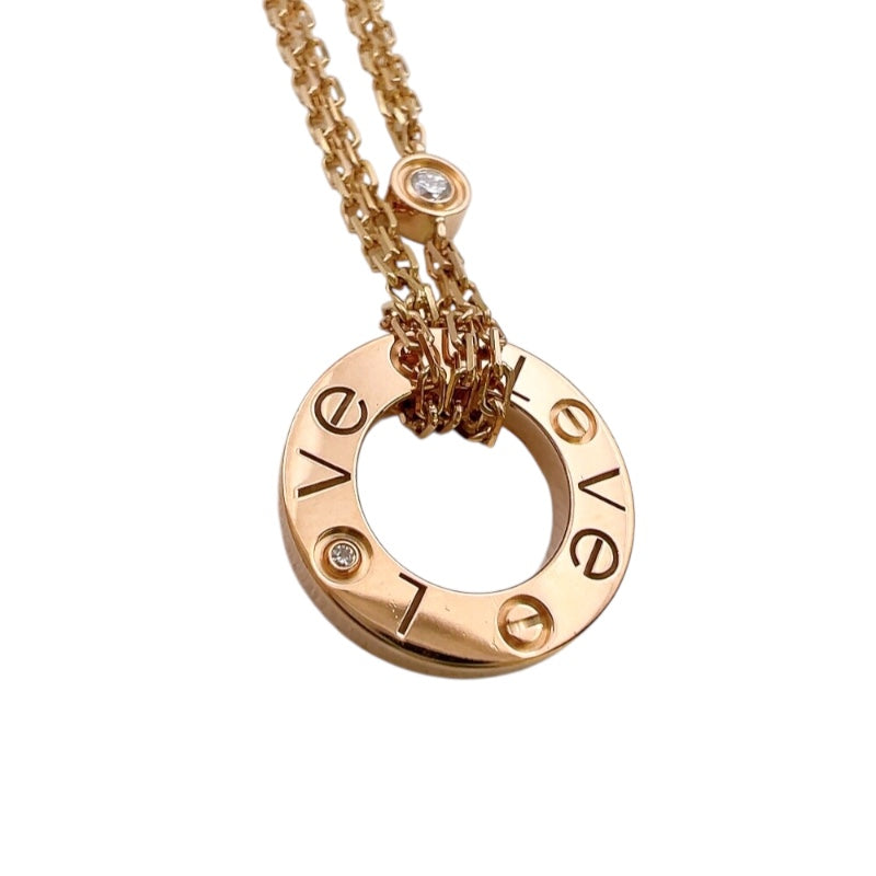 カルティエ Cartier ラブサークルネックレス2PD ピンクゴールド 750 ジュエリー
