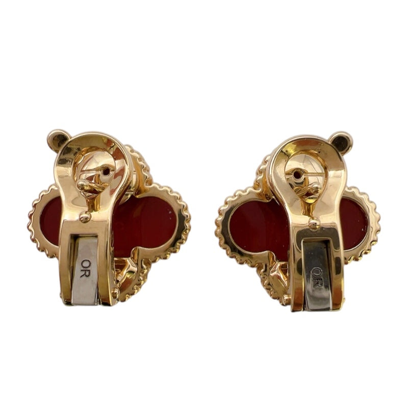 ヴァンクリーフ＆アーペル Van Cleef & Arpels ヴィンテージアルハンブラピアス レッド/イエローゴールド 750YG/カーネリアン レディース ピアス
