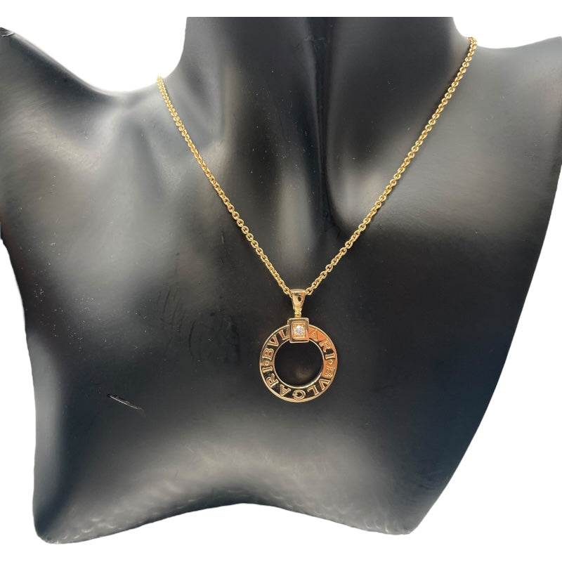 ブルガリ BVLGARI ブルガリブルガリ 1P ダイヤサークルエックレス ピンクゴールド 750PG ジュエリー