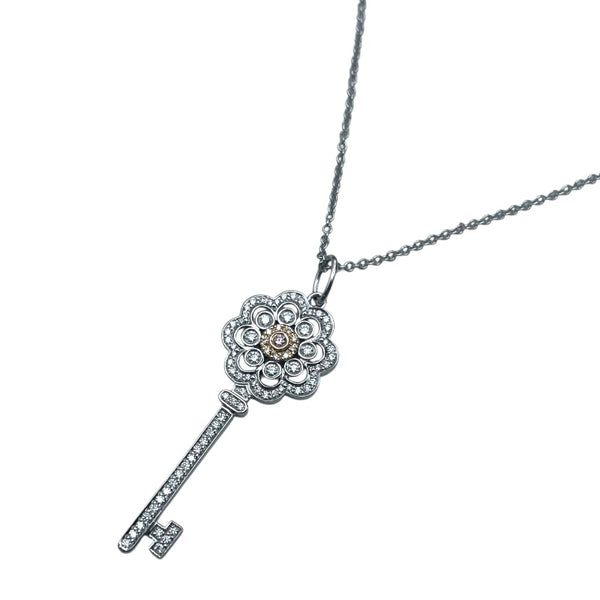 ティファニー TIFFANY＆CO ローズキーネックレス ホワイトゴールド×プラチナ K18WG/Pt900 ジュエリー