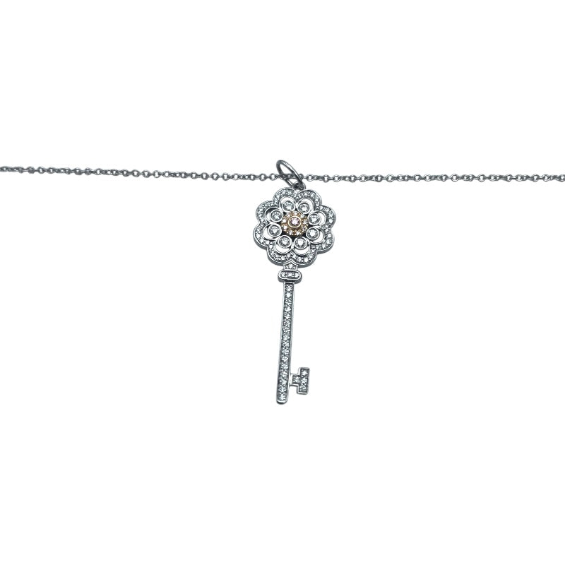 ティファニー TIFFANY＆CO ローズキーネックレス ホワイトゴールド×プラチナ K18WG/Pt900 ジュエリー