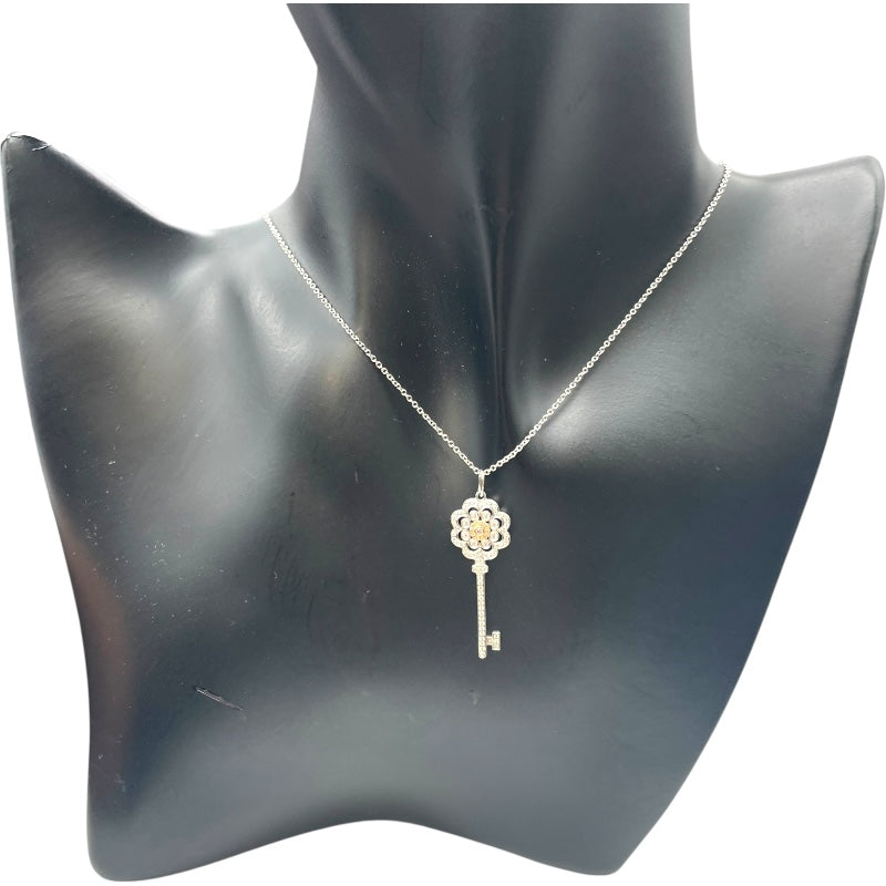 ティファニー TIFFANY＆CO ローズキーネックレス ホワイトゴールド×プラチナ K18WG/Pt900 ジュエリー