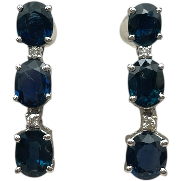 サファイアピアス ホワイトゴールド K18WG ジュエリー