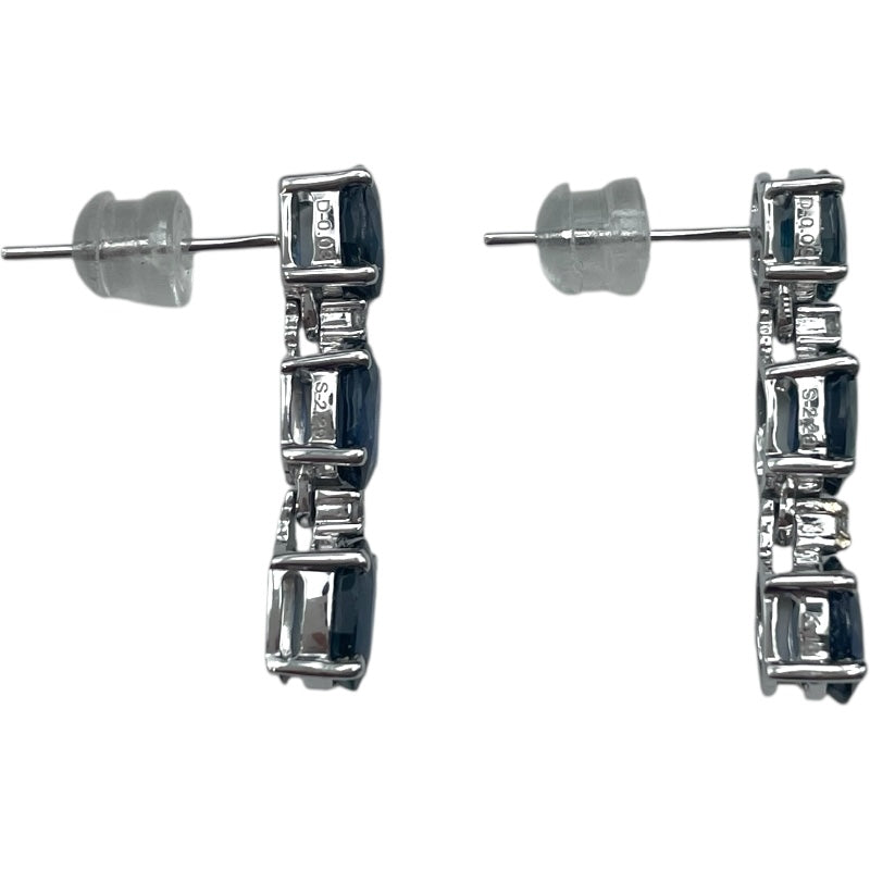 サファイアピアス ホワイトゴールド K18WG ジュエリー