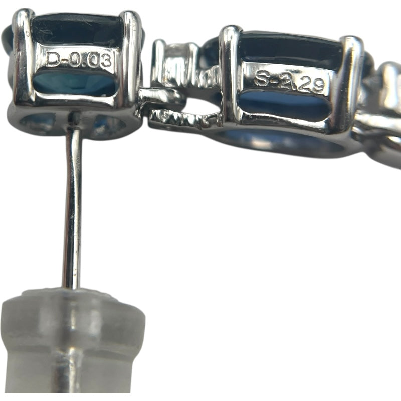 サファイアピアス ホワイトゴールド K18WG ジュエリー