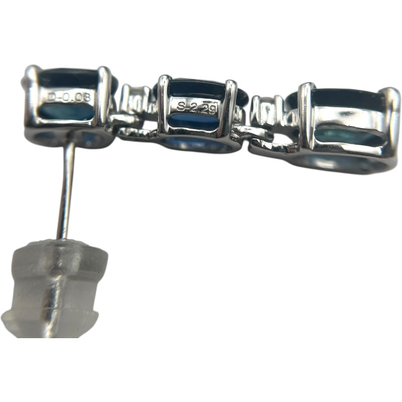 サファイアピアス ホワイトゴールド K18WG ジュエリー