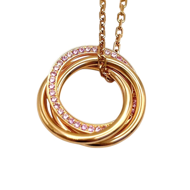 カルティエ Cartier トリニティネックレス ピンクゴールド 750PG/ピンクサファイヤ ブラックセラミック ジュエリー