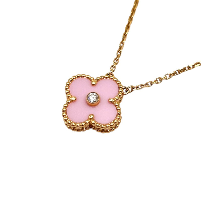 ヴァンクリーフ＆アーペル Van Cleef & Arpels ヴィンテージアルハンブラネックレス ピンクゴールド 750PG/ピンクセーブル オニキス ジュエリー