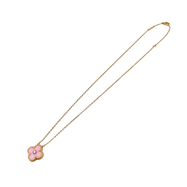 ヴァンクリーフ＆アーペル Van Cleef & Arpels ヴィンテージアルハンブラネックレス ピンクゴールド 750PG/ピンクセーブル オニキス ジュエリー