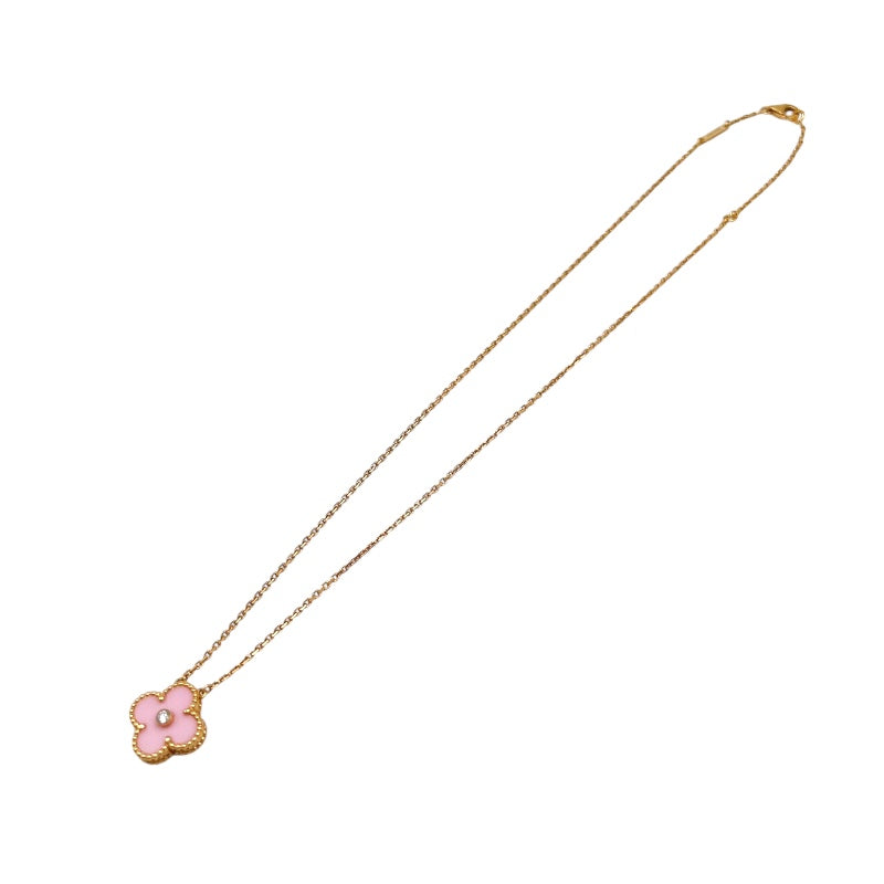 ヴァンクリーフ＆アーペル Van Cleef & Arpels ヴィンテージアルハンブラネックレス ピンクゴールド 750PG/ピンクセーブル オニキス ジュエリー
