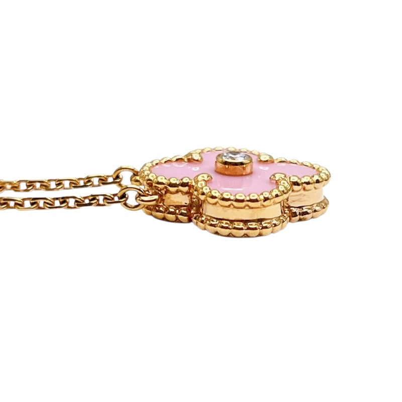 ヴァンクリーフ＆アーペル Van Cleef & Arpels ヴィンテージアルハンブラネックレス ピンクゴールド 750PG/ピンクセーブル オニキス ジュエリー