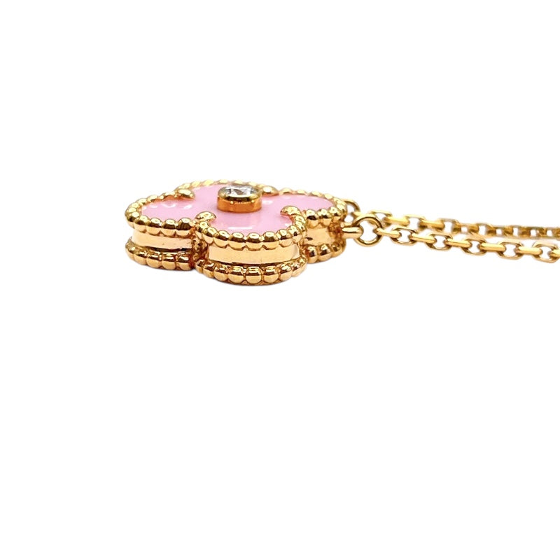 ヴァンクリーフ＆アーペル Van Cleef & Arpels ヴィンテージアルハンブラネックレス ピンクゴールド 750PG/ピンクセーブル オニキス ジュエリー