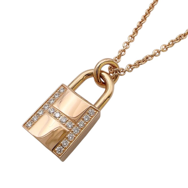 エルメス HERMES アミュレットカデナダイヤネックレス ピンクゴールド 750PG ジュエリー