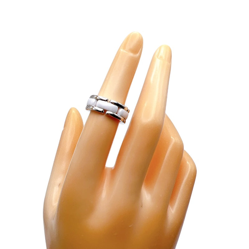 シャネル CHANEL ウルトラリングミディアム ホワイトゴールド 750WG/セラミック セラミック ジュエリー